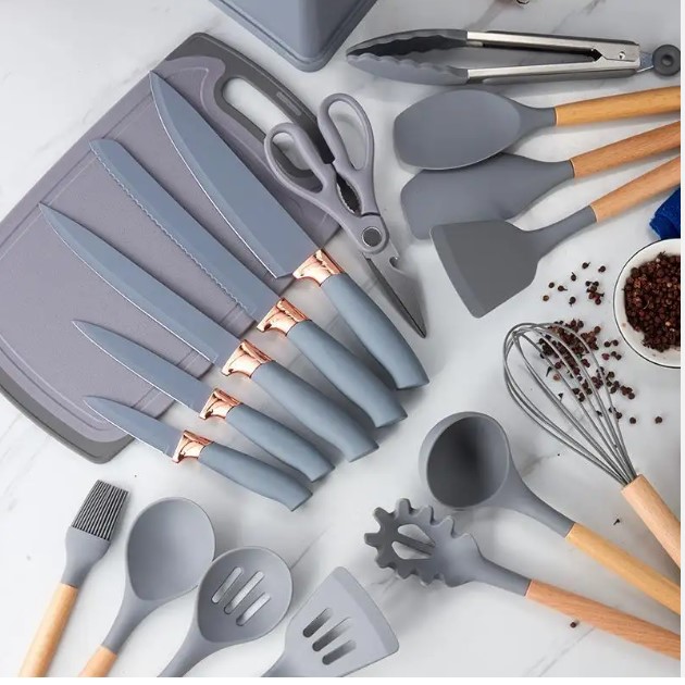 19pcs Evryealth Kitchenware Silicone Cutlery Set photo 3 of 8