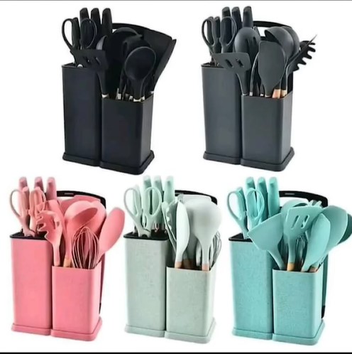 19pcs Evryealth Kitchenware Silicone Cutlery Set photo 7 of 8