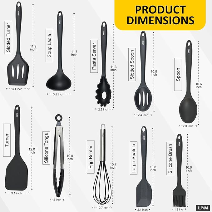 Full Silicone Kitchen Utensil Set (10 pcs) photo 9 of 10