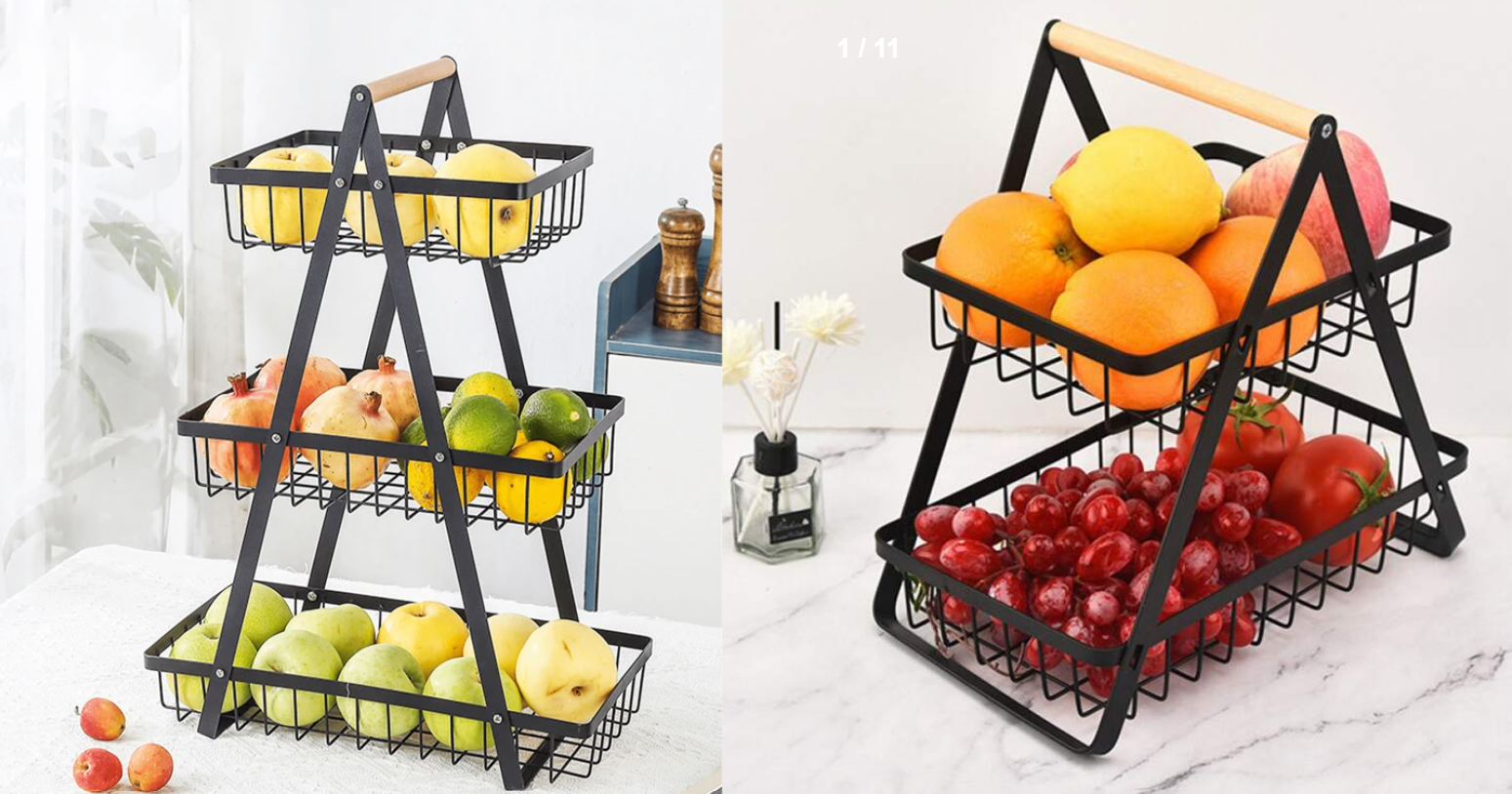 Metallic Fruit Basket/Shelf (2 LAYERS)