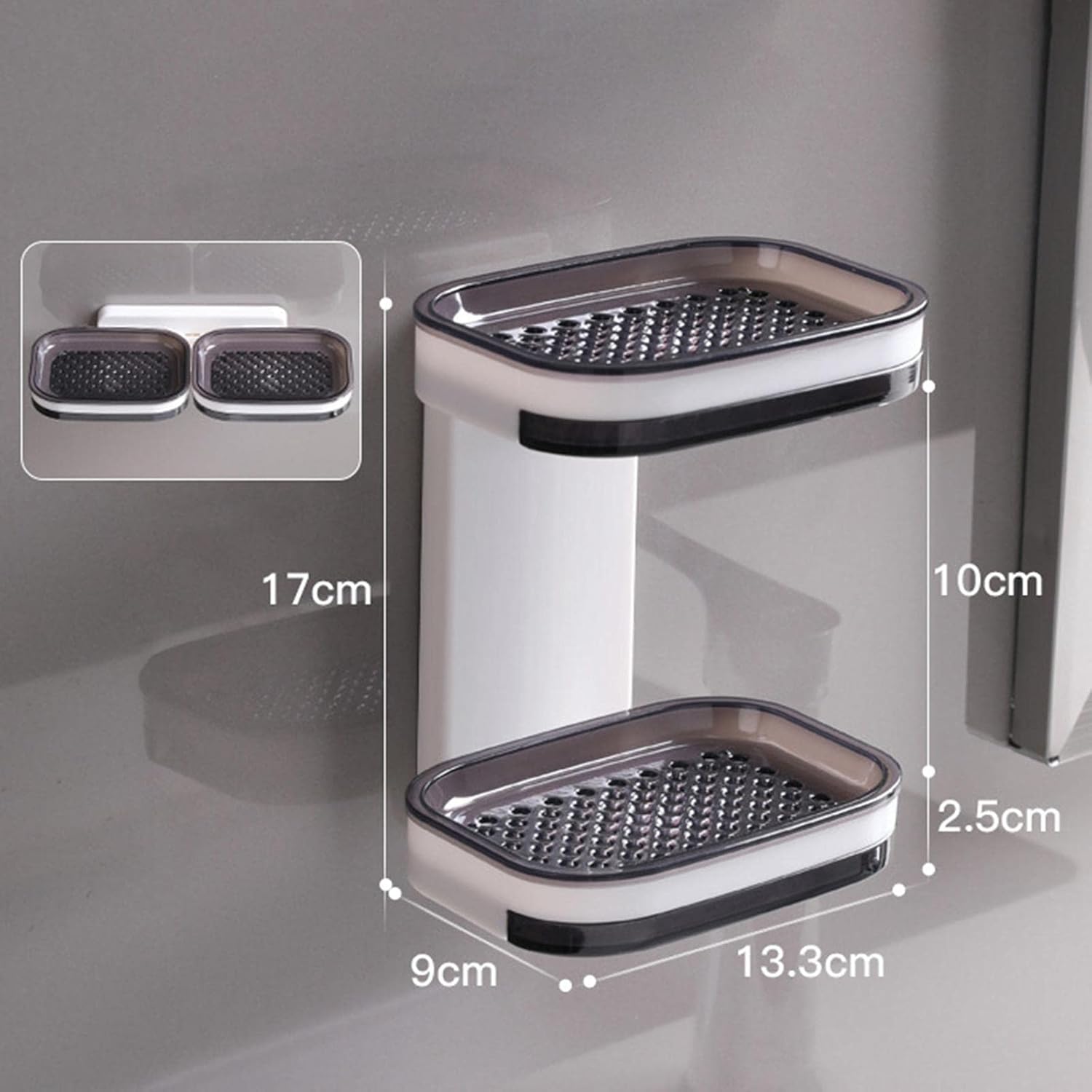 Wall Mount Double layer Soap Holder photo 5 of 6