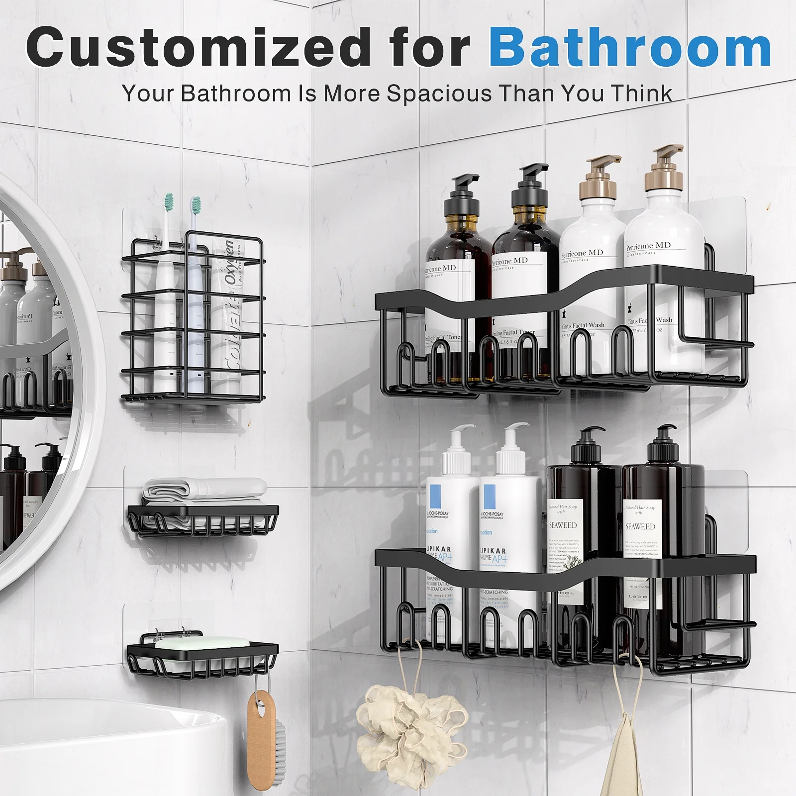 5pcs Corner Shower Caddy Shelves photo 8 of 8