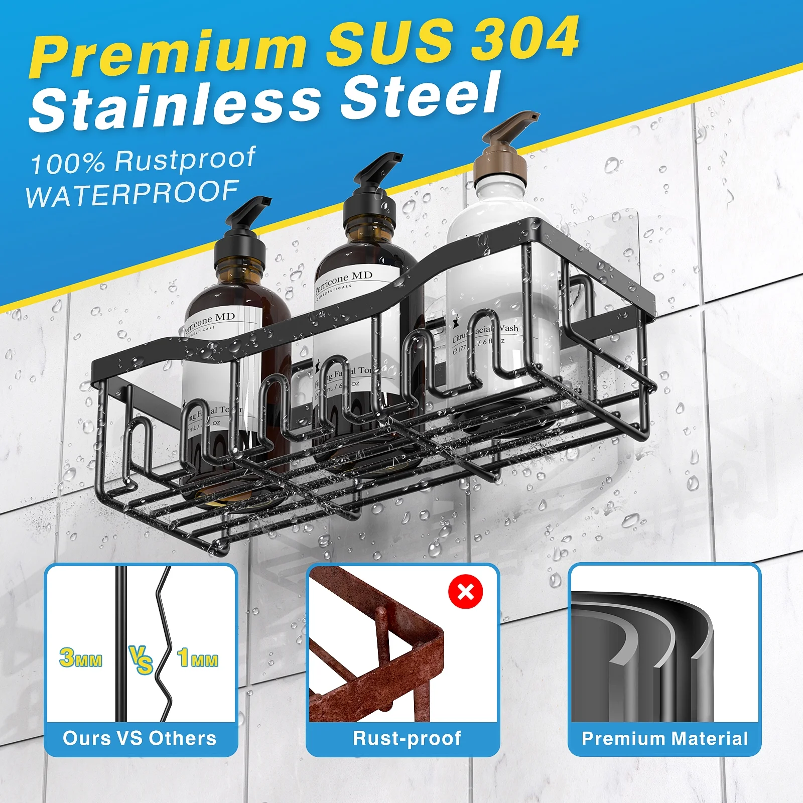 5pcs Corner Shower Caddy Shelves photo 7 of 8