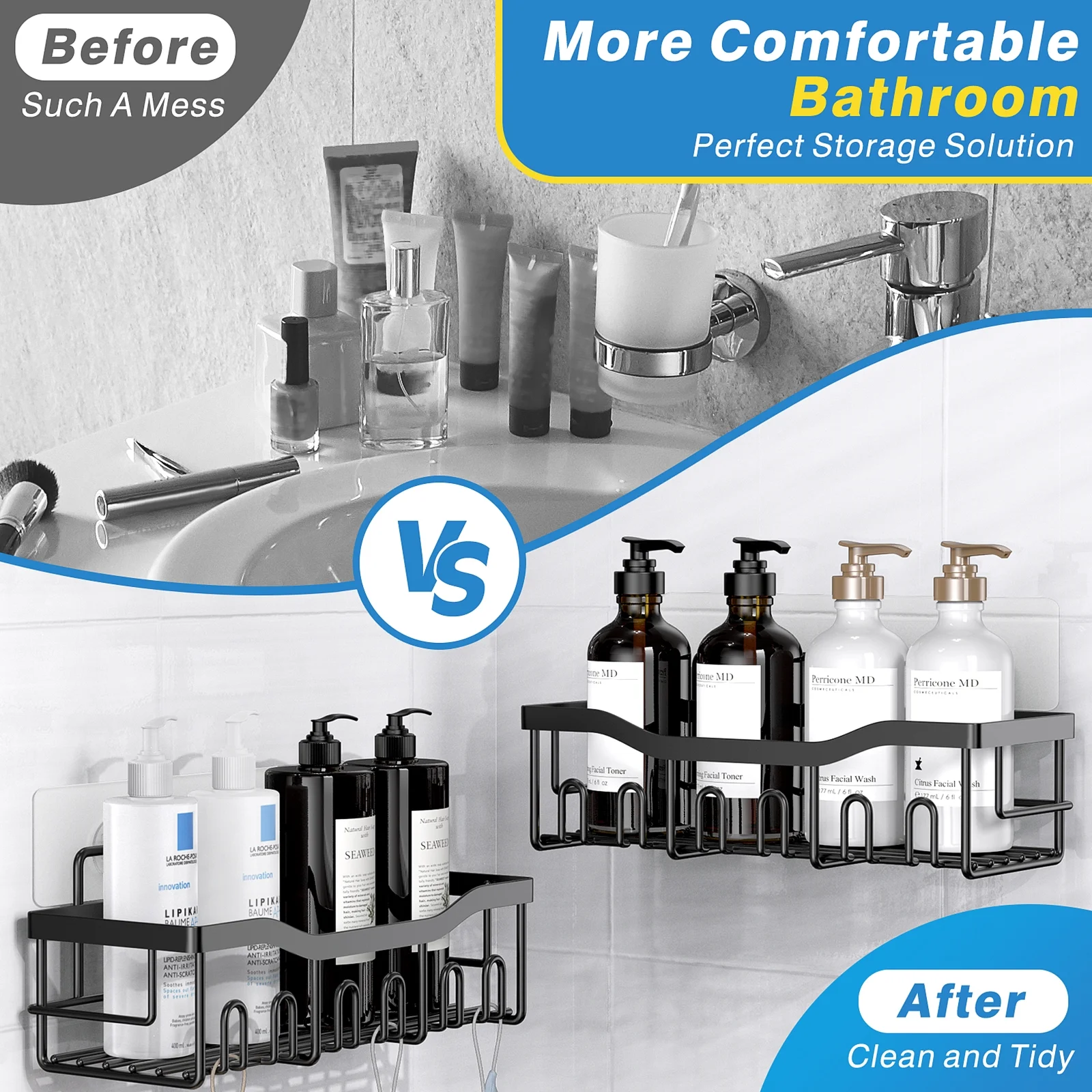 5pcs Corner Shower Caddy Shelves photo 6 of 8