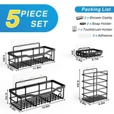 5pcs Corner Shower Caddy Shelves photo 3 of 8