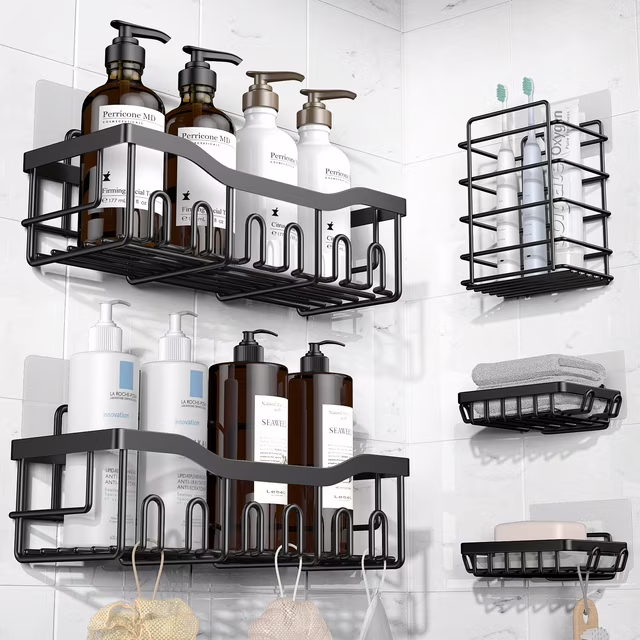 5pcs Corner Shower Caddy Shelves