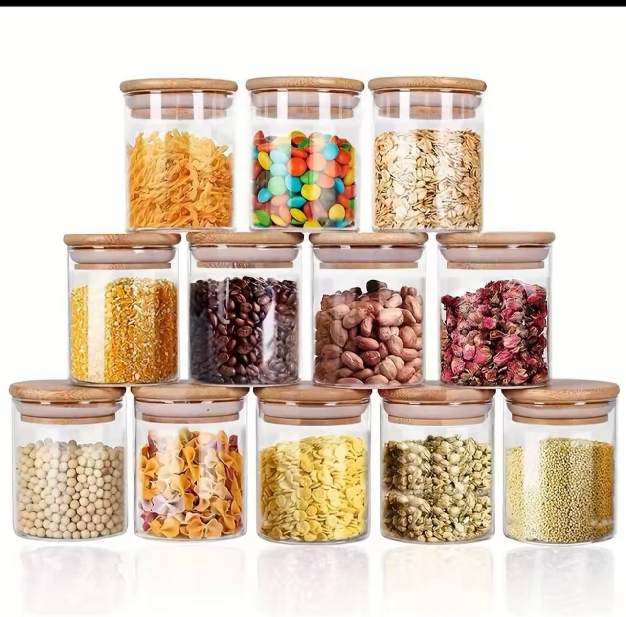 12 pcs Glass Spice Jar with Bamboo Lid photo 3 of 5