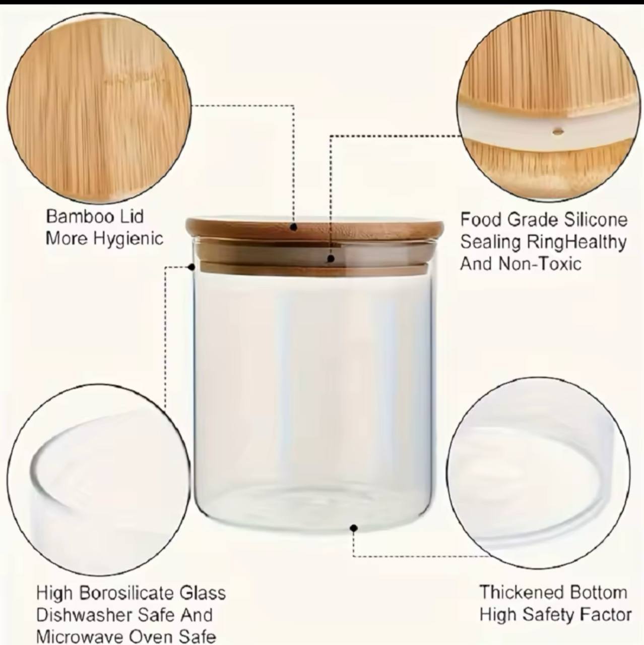 12 pcs Glass Spice Jar with Bamboo Lid photo 4 of 5