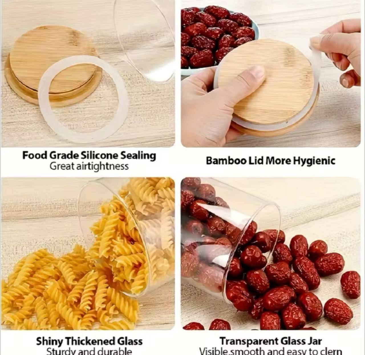 12 pcs Glass Spice Jar with Bamboo Lid photo 5 of 5