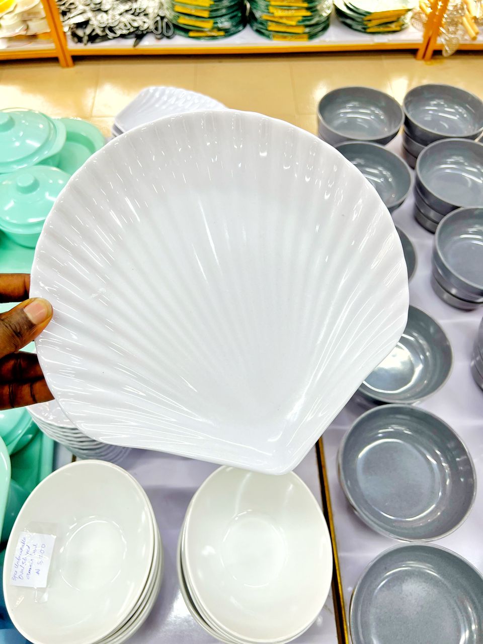 3pcs Shell Design Plates and Bowl