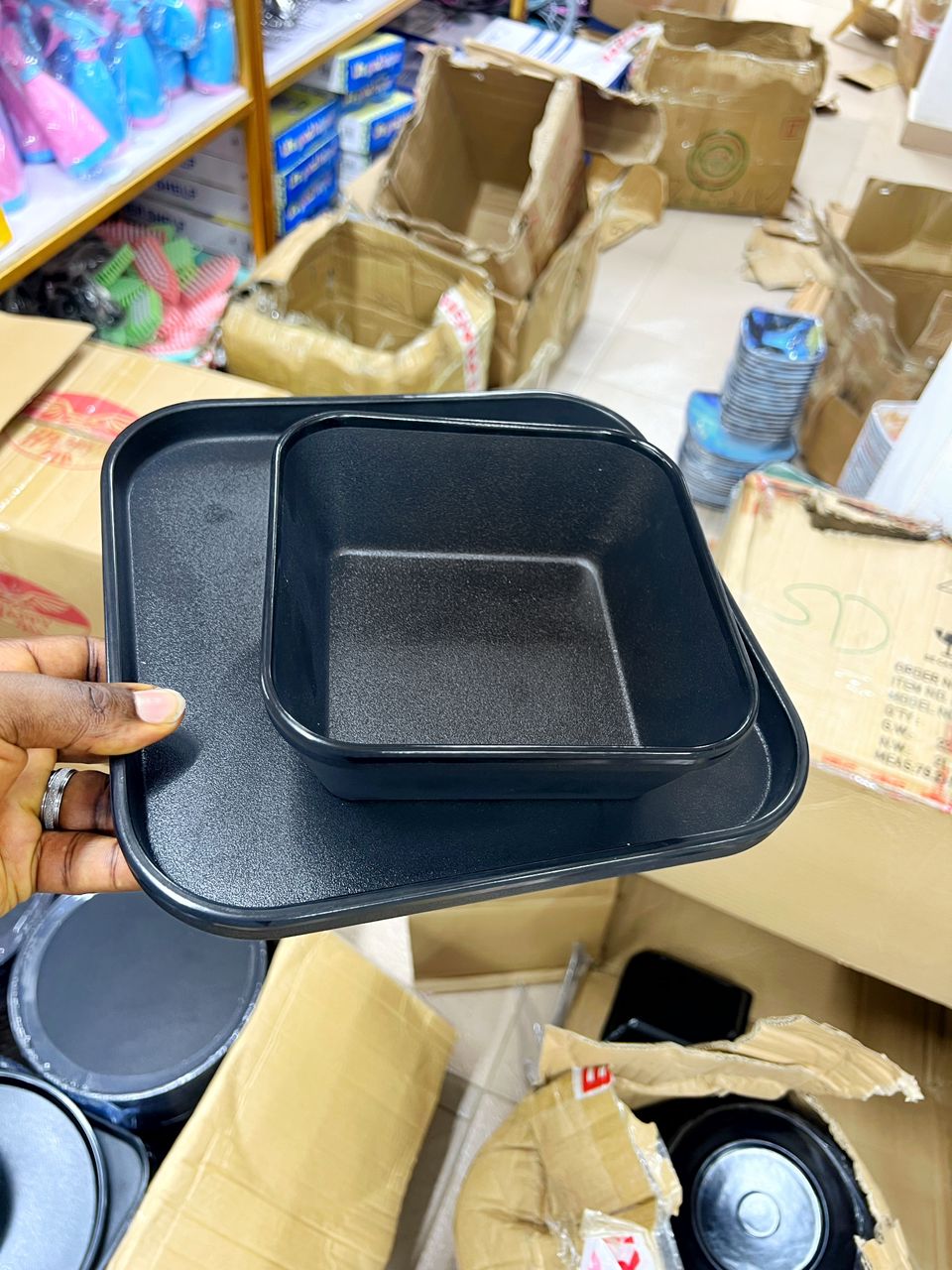 2 in 1 Unbreakable Premium Style Flat and Bowl Plate Set (Black) photo 3 of 3